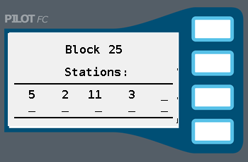 Immagine del Blocco con i numeri della stazione inseriti.