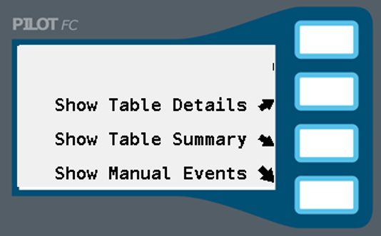 Imagen de la pantalla de opciones para ver tablas optimizadas.