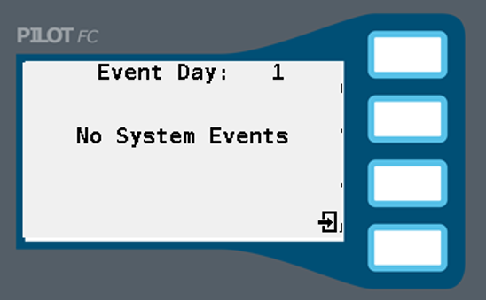 Imagen de la pantalla que muestra una lista detallada de los eventos de caudal optimizado.