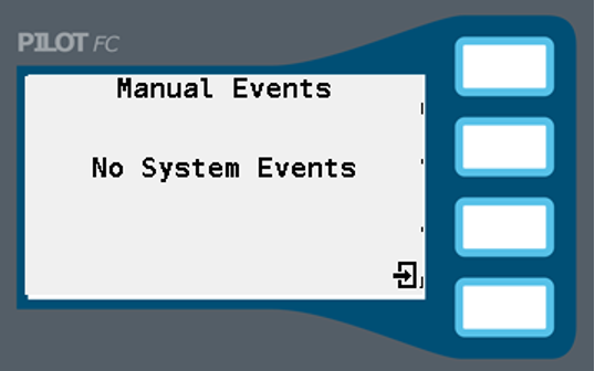 Imagen de la pantalla que muestra los eventos manuales.