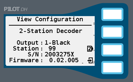 Image de l'écran pour la configuration du décodeur 2 stations.